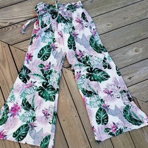 Wideleg tropical resort pants